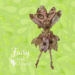 Vintage Pink Flower Fairy Ornament